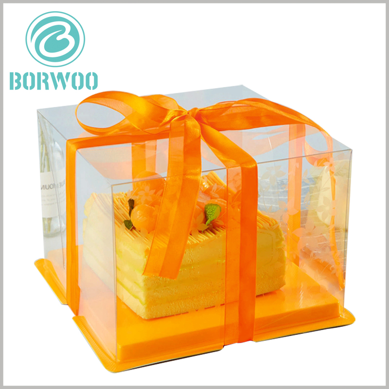 Cake box, cardboard + PET, 25x10x9cm, with window, brown (411128), Neutraal  | Eating - De Verpakkingswinkel
